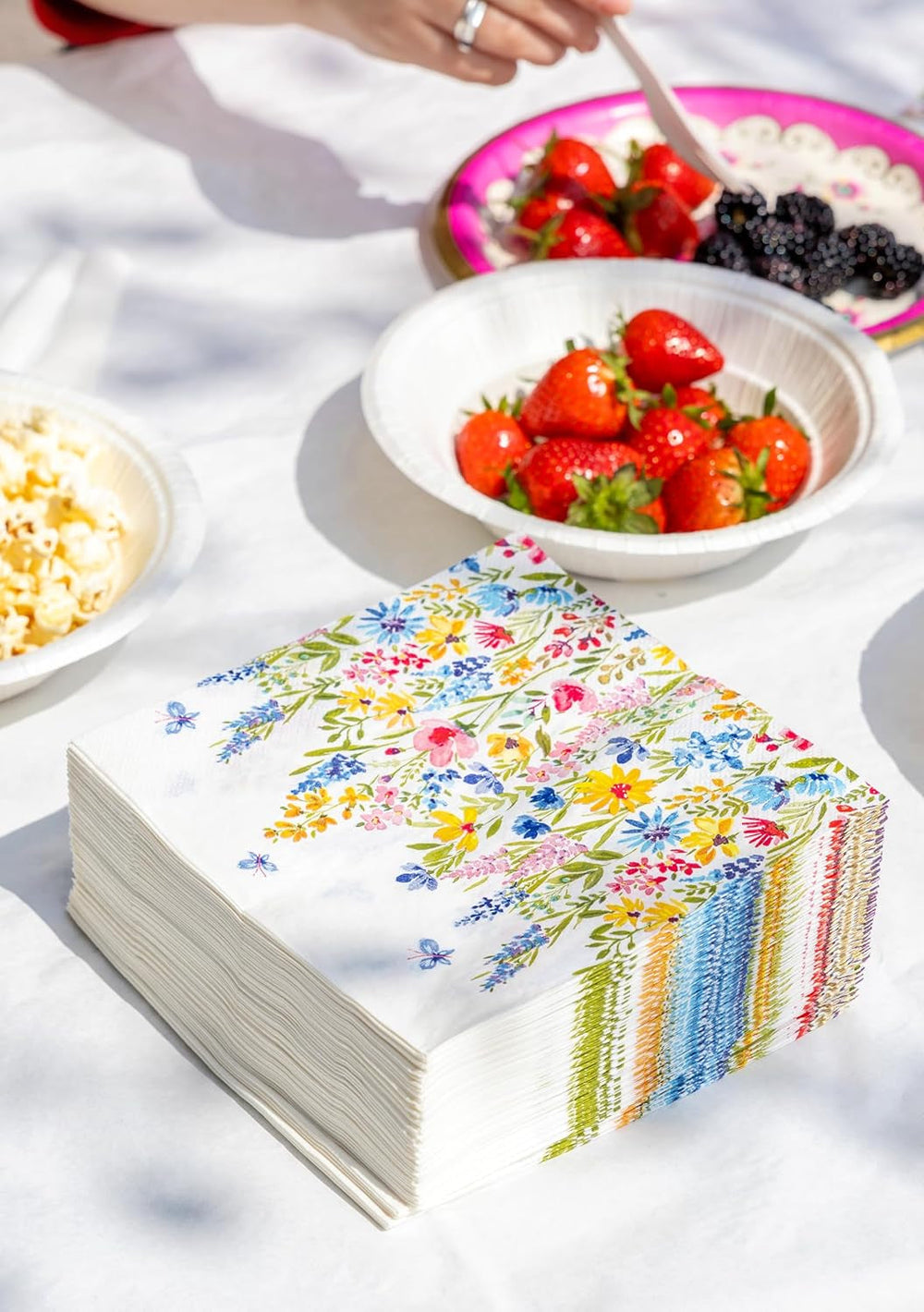 Talking Tables Serviettes jetables de type table, serviettes en papier doux, serviettes jetables à motif floral, pour les mariages ou un usage quotidien, écologiques, compostables, recyclables