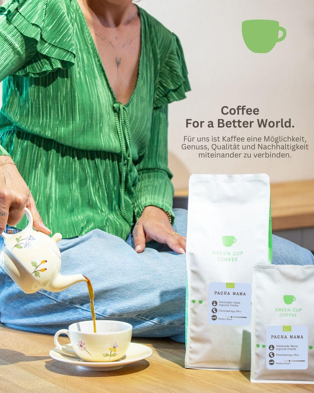 Café - Pacha Mama I 100% Arabica I Kaffeebohnen 1kg I Perfekt für jede Zubereitung - Moka Kanne, Siebträger, Vollaautomat, Brühkaffee mit schokoladig, nussigen Aroman I miltre Röstung