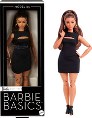 Barbie Basics Modèle 5 Poupée de collection avec cheveux bruns, mini robe noire et talons hauts, coupe universelle, corps mobile avec courbes féminines, JBH73 Naty Shop Dolls Titre par défaut