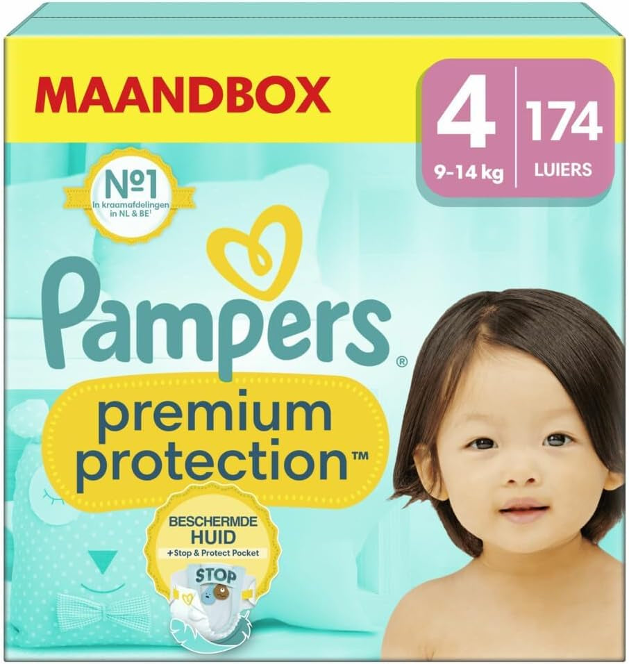 Pampers Premium Protection Taille 6, 144 couches, 13 kg-18 kg, notre protection n°1 contre la peau et les fuites