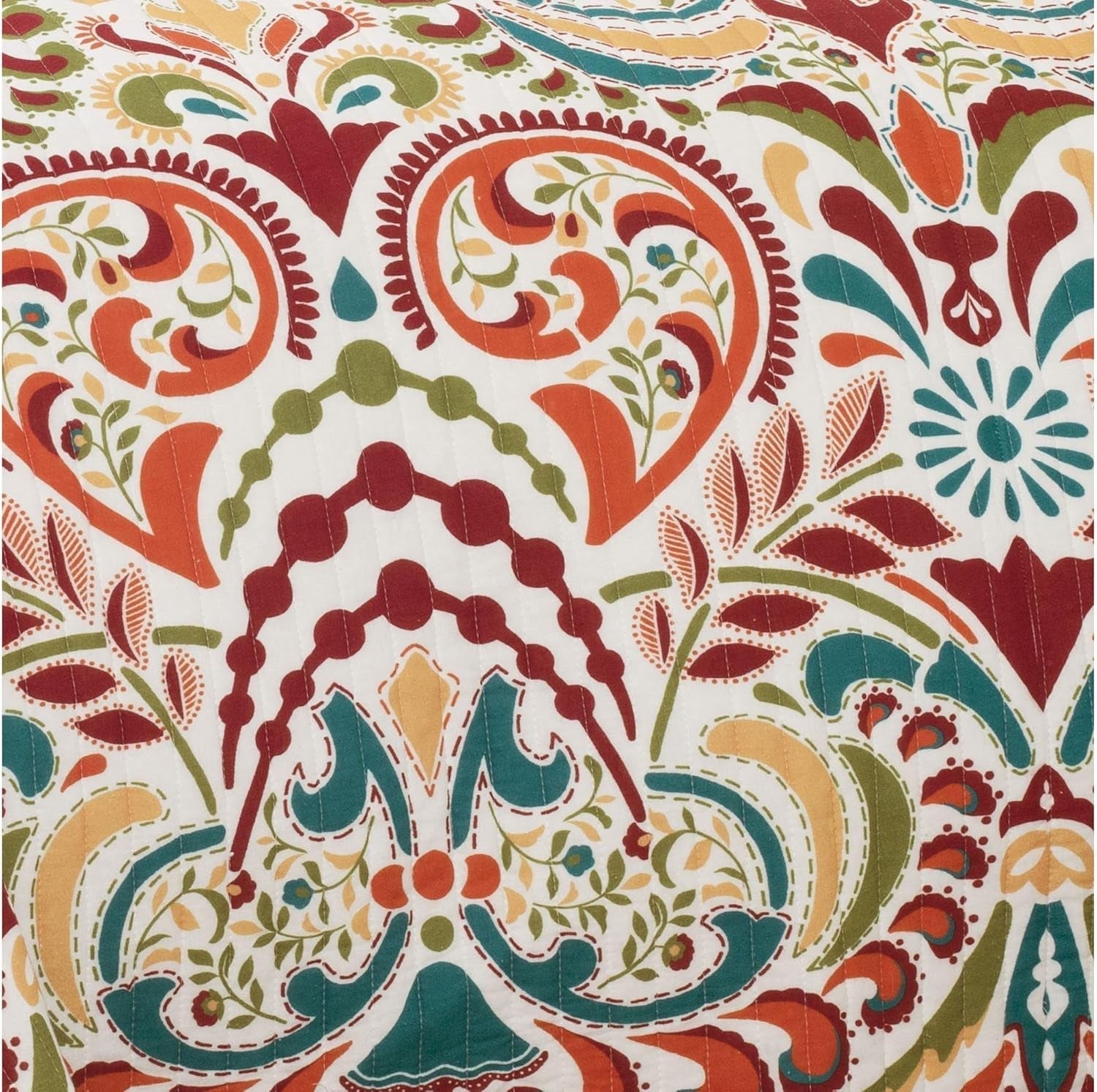 Couette Lush Decor Clara, coton, turquoise et mandarine, Couettes et quilts Full/Queen Naty Shop