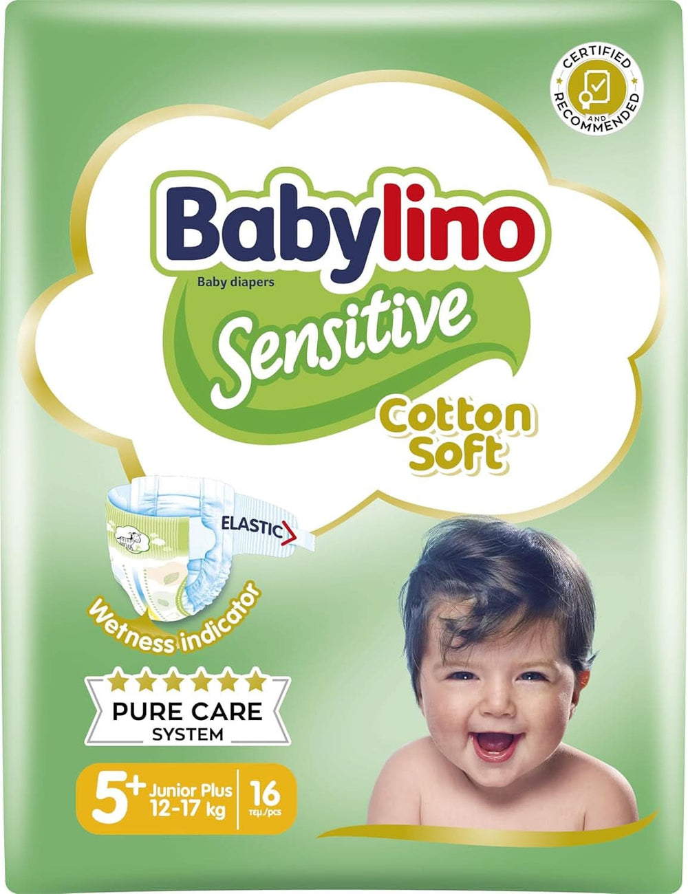 Babylino Couches sensibles et délicates pour enfants, différentes tailles Mère et Enfant Naty Shop Taille 5+ (16 pièces)