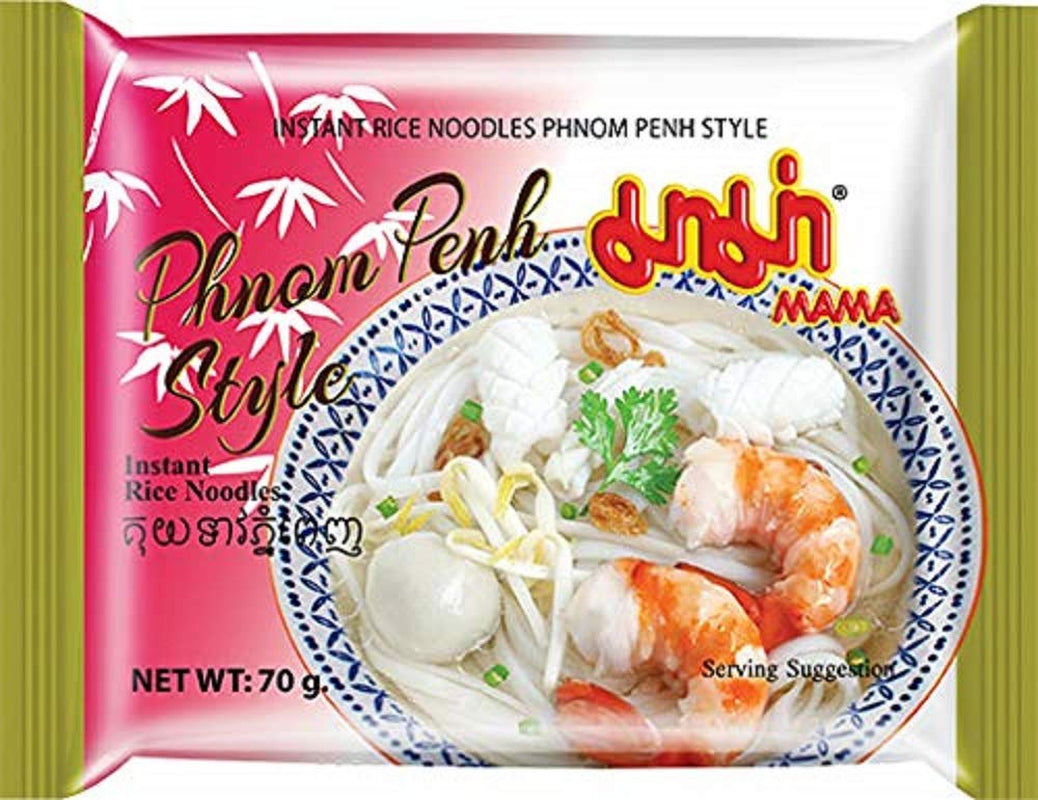 MAMA Phnom Penh Nouilles de riz instantanées – Nouilles de riz instantanées de style oriental – Cuisine thaïlandaise authentique – 12 x 70 g