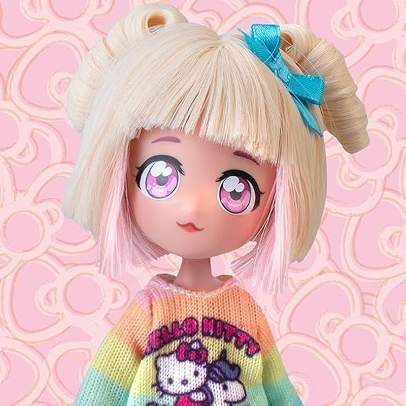 4SF -  Manga Fashion Unicorns, Japanische Fashion Puppe, Figur von 19,5 cm mit 15 Gelenkpunkten, Inklusive Ra-Ra-Rock, Beinstulpen und Haarband mit Ohren, Famosa (HKTF2000)