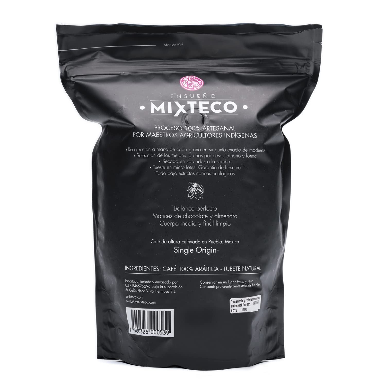 Grains de café Arabica torréfiés | 500 g aux notes de cacao et d'amandes | D'un torréfacteur traditionnel | Goût délicat