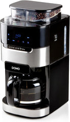 Machine à expresso DOMO DO721K "Grind and Brew" - Fonction Bean-to-Cup - Écran LCD - Pour café moulu ou grains entiers - 1,5 L