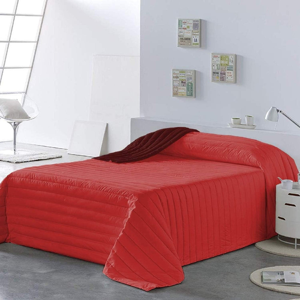 PETTI Artigiani Italiani - Couvre-lit simple, couvre-lit double face, couvre-lit à ressorts, bleu nuit, blanc, 100% Made in Italy Couettes et couettes Naty Shop Bordeaux Lit 100 (170 X260 Cm)