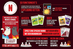 Chatons explosifs, chatons explosifs – Bon contre. Mal, Jeu de société, Jeu de cartes, 2-5 joueurs, 7 ans et plus, 15 minutes, Allemand