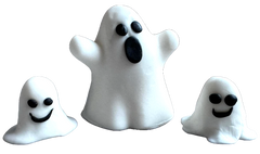 Set 3 decoratiuni comestibile din pasta de zahar, Halloween, Familia Fantoma Decoratiuni din Pasta de Zahar Naty Shop