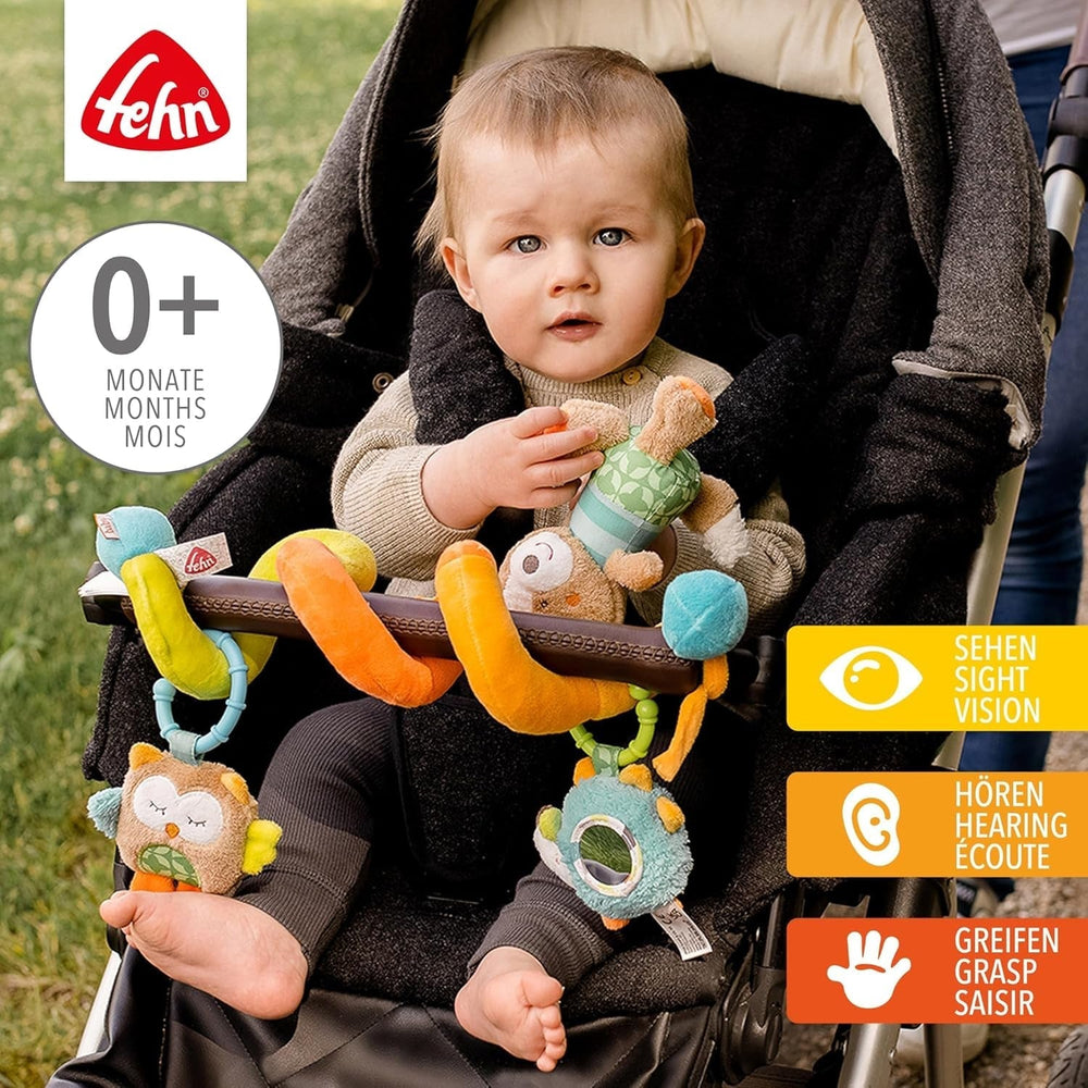 Fehn Activity Spiral Sleeping Forest - jouet pour poussette à toucher et à tenir - jouet pour bébé pour lit, parc, landau et siège auto - jouet d'activité motrice pour bébés et jeunes enfants à partir de 0 mois Baby Toys Naty Shop
