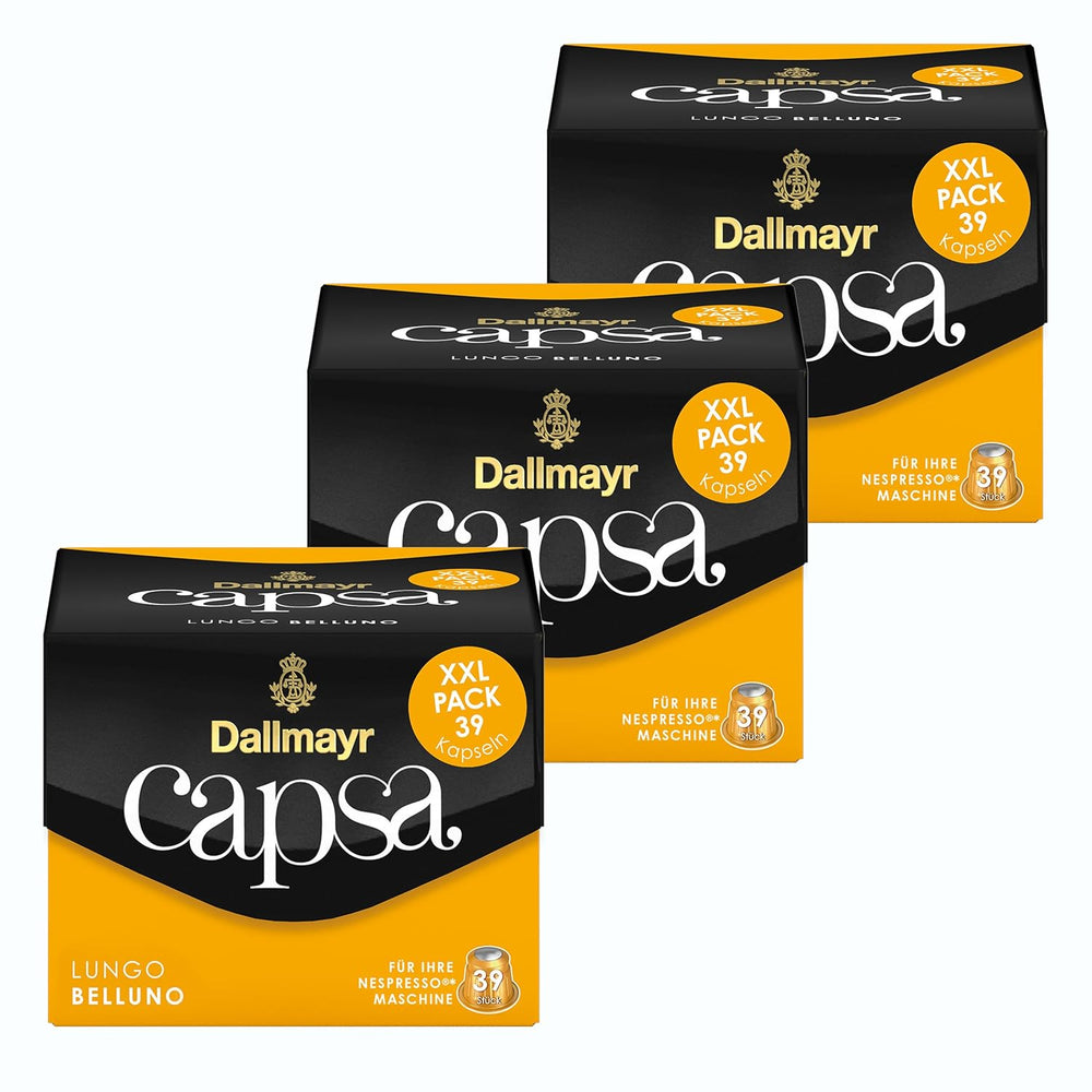 Capsa Lungo Belluno XXL, 39 capsules compatibles Nespresso, 1er Pack (1 x 218 g) & Capsa prodomo, 56g