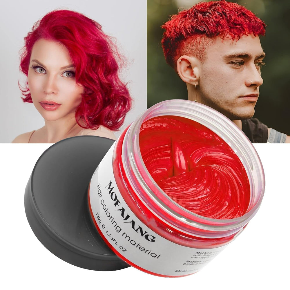 Coloration capillaire temporaire, ton de cheveux coiffant pour hommes femmes, pommade capillaire naturelle, cire de teinture capillaire pour fête, cosplay et Halloween, 4,23 oz (gris argenté) Naty Shop Coloration capillaire 7 rouge