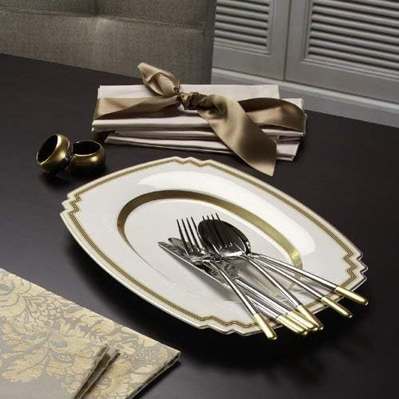 Villeroy & Boch - Couverts Ella partiellement dorés, 30 pièces, 6 personnes, lavables au lave-vaisselle, acier inoxydable Cuisine Naty Shop