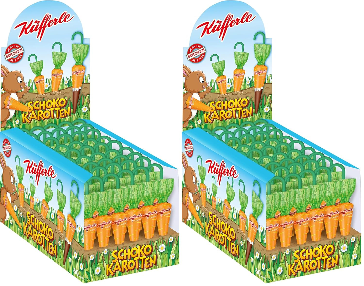 Küfferle, Carottes au chocolat original 810 g 60 pcs., Chocolat au lait, 1 pièce