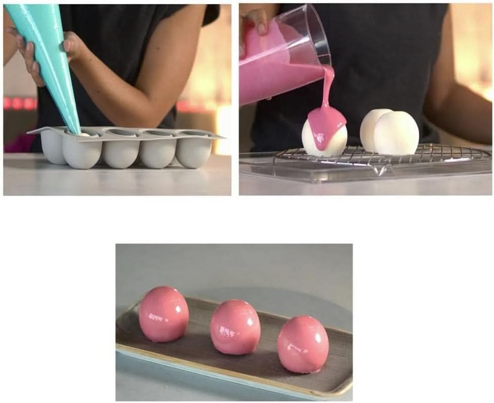 Silikomart, Moule pour gâteaux Tartufo en silicone, 8 Ports Simples, Ø 62 H 52 mm Cuisine Naty Shop