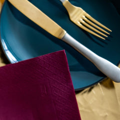 Serviettes en papier Renova doré bordeaux - 40 serviettes