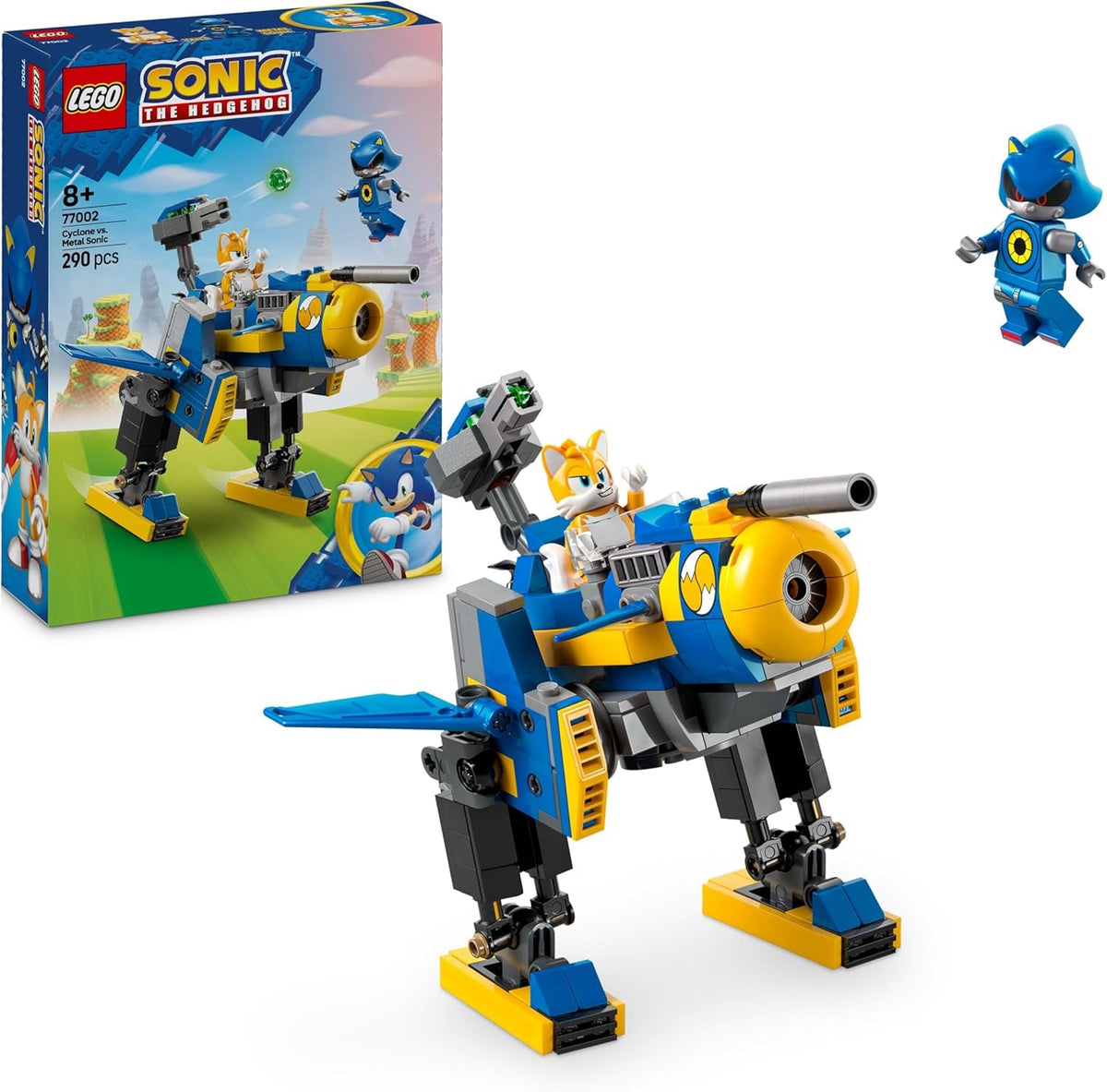 LEGO Sonic the Hedgehog Cyclone vs. Metal Sonic - Spielzeug Mechs zum Sammeln mit 2 Videospiel Minifiguren - Geschenkidee für Jungen und Mädchen ab 8 Jahren & Teenager Gaming Fans 77002