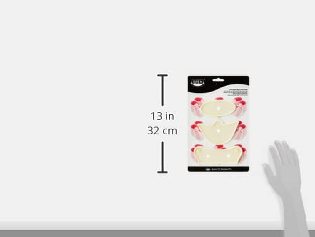 100C008 Moules à biscuits Jem grandeur nature, plastique assorti, ivoire, 18 x 1 x 28 cm, paquet de 3