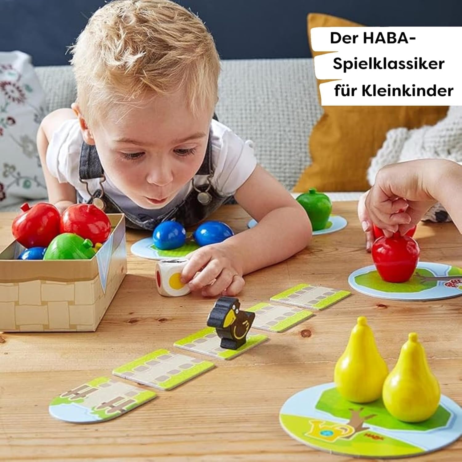HABA Premier Verger – Mes premiers jeux : Jeu de société et familial sur les couleurs et les formes, Jouet classique en bois pour les tout-petits à partir de 2 ans – 1004655001