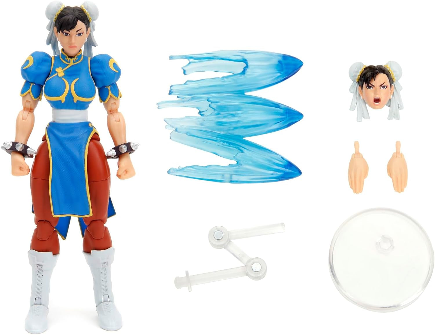 Jada Toys Street Fighter Figure Guile (15 cm) - Street Fighter 2 : The Final Challengers Figurine mobile à collectionner avec tête, mains et accessoires alternatifs, 13 ans et plus Figurines d'action Naty Shop Chun-Li