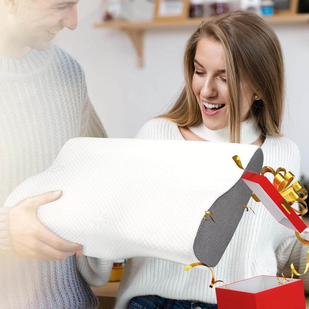 PHYSEN Oreiller orthopédique Oreiller Cervical, Oreiller de Soutien du Cou, Oreiller en Mousse à Mémoire de Forme, Oreiller Ergonomique pour Douleurs Cervicales Oreiller de Couchage Oreiller Anti-Ronflement pour Côtés, Dos et Abdomen (62 * 34 * 11 6.5CM) Oreillers orthopédiques cervicaux Naty Shop