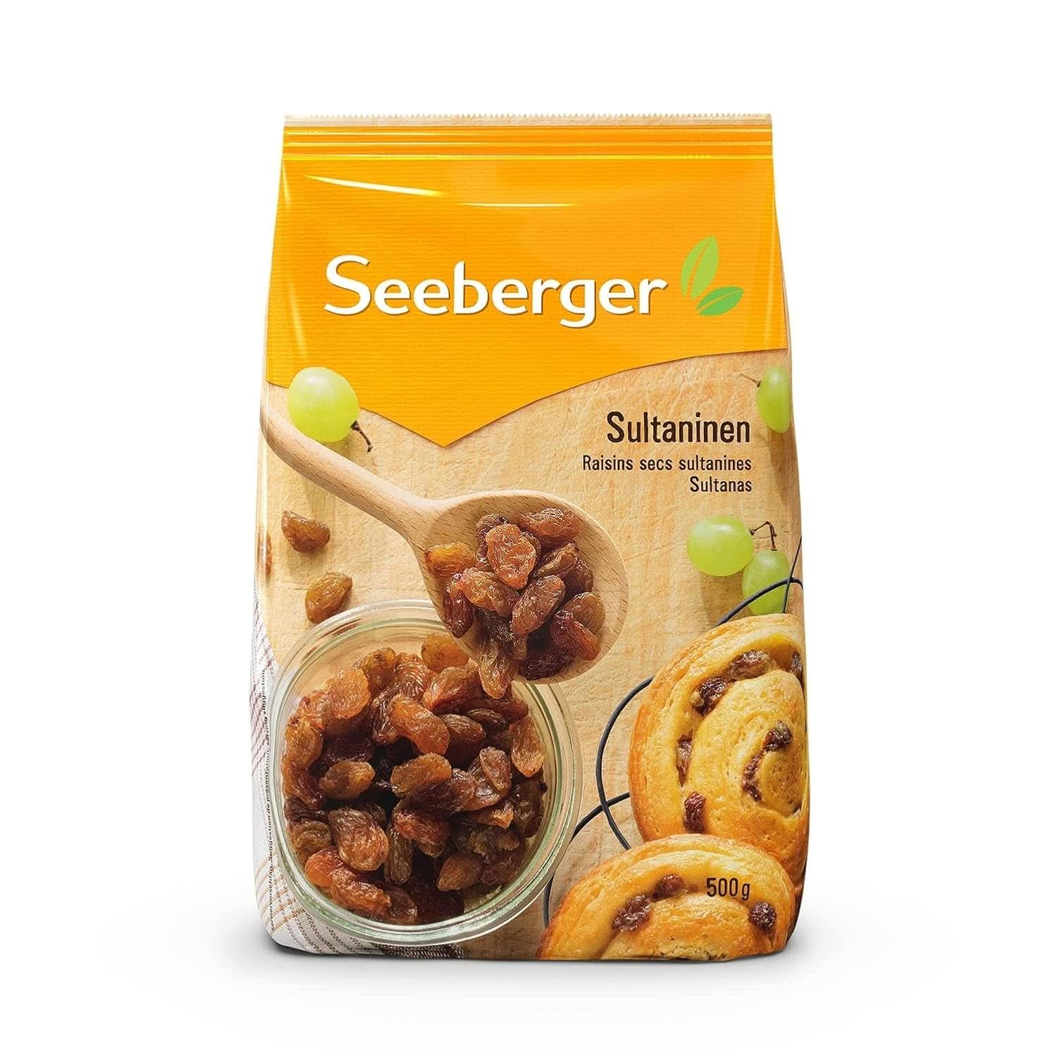 Seeberger Sultanas : Raisins Sultana légers, sucrés et fruités de Turquie, paquet 13 x 200 grammes Naty Shop Produits déshydratés 500 grammes
