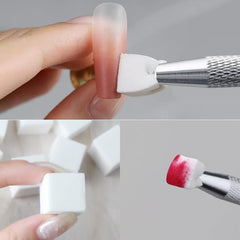 200 pièces Nail Art Schwamm Mit Metallgreifer, Sponge Nagel Pinsel, Nageldesign Zubehör Schwammpinsel, Um Eine Varuandung von Gradient Nail Art Patterns Zu Erstellen (Blanc ?
