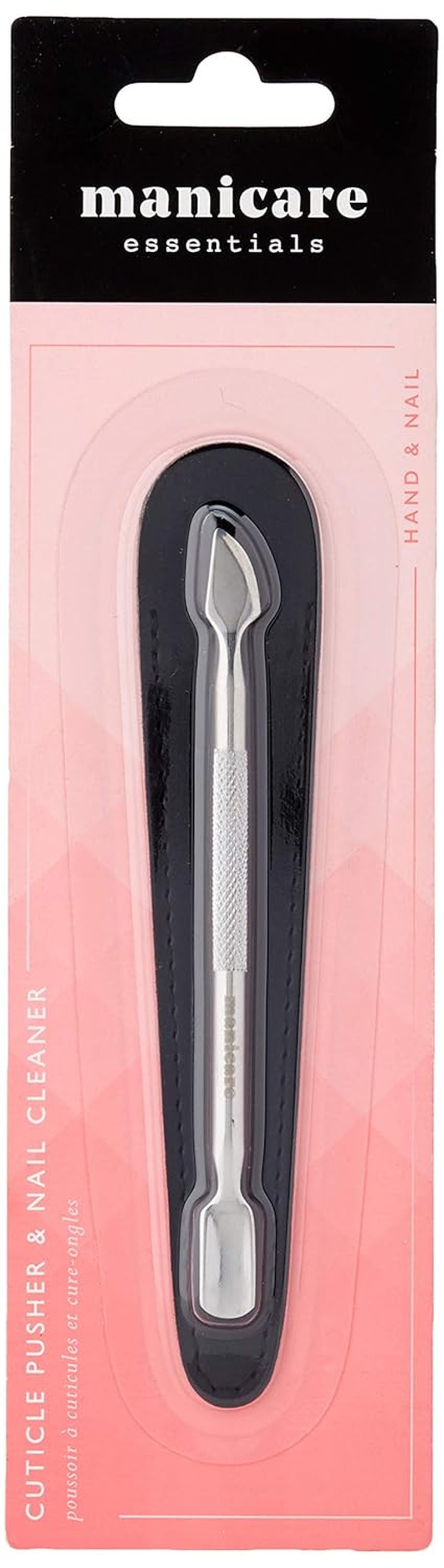 Poussoir à cuticules et nettoyeur d'ongles, outil professionnel de manucure/pédicure, double tête en acier inoxydable, parfait pour les cuticules envahies, nettoie sous/autour des ongles, enlève le vernis à ongles