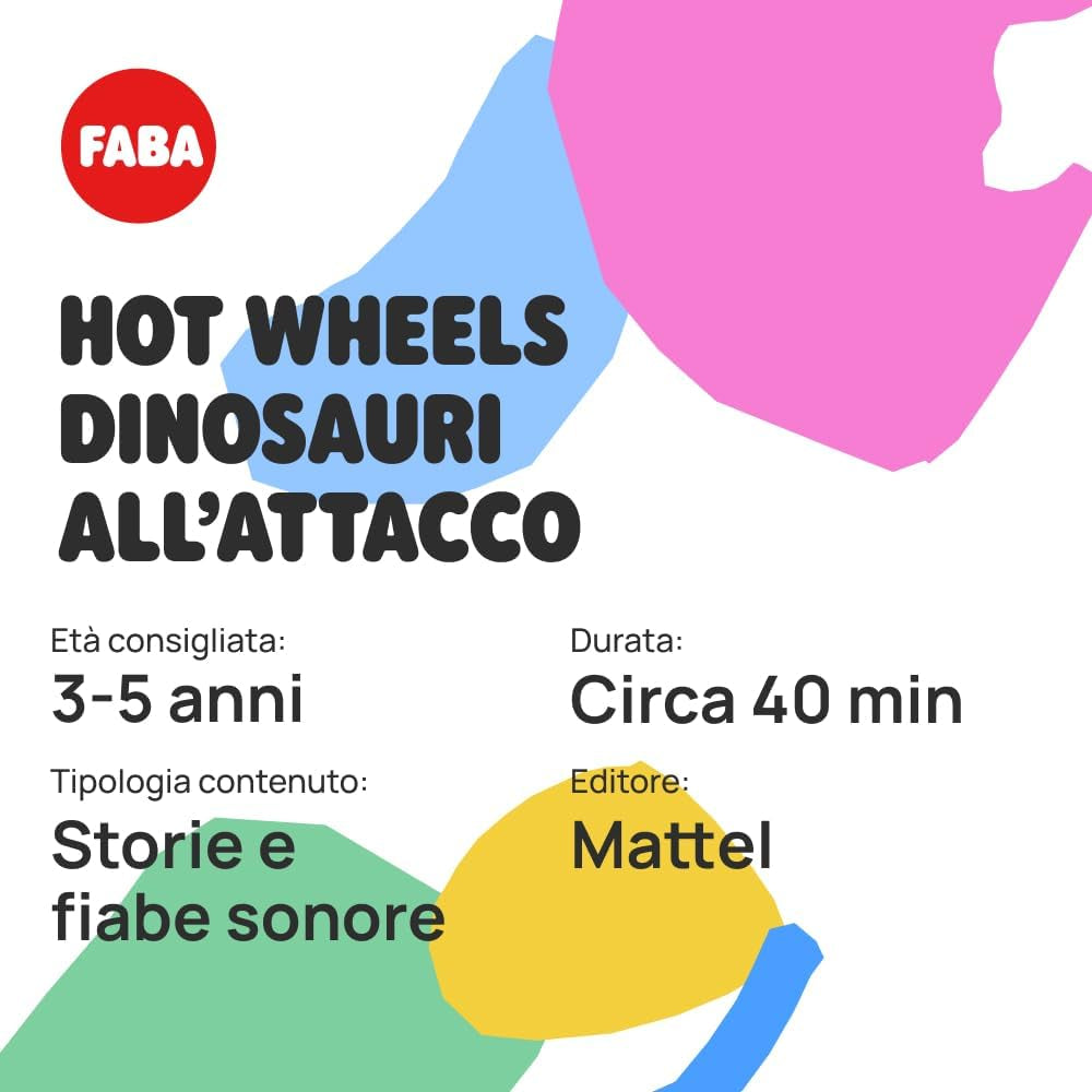 Figurine sonore d'attaque de dinosaure Hot Wheels - histoires et histoires sonores pour garçons et filles de 3 à 5 ans, jouet avec contenu éducatif, version italienne Jucarii Bebe Naty Shop