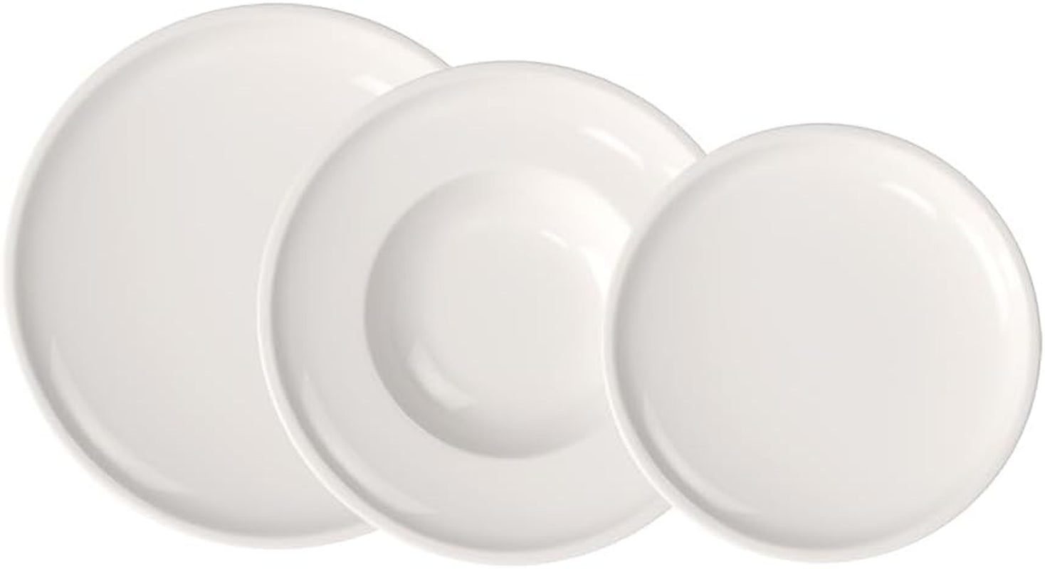 Villeroy & Boch - Artesano service de table 6 pièces pour 2 personnes, blanc, passe au lave-vaisselle, passe au micro-ondes, service de couverts, service d'assiettes, assiettes plates, assiettes de petit-déjeuner, assiettes plates, porcelaine premium