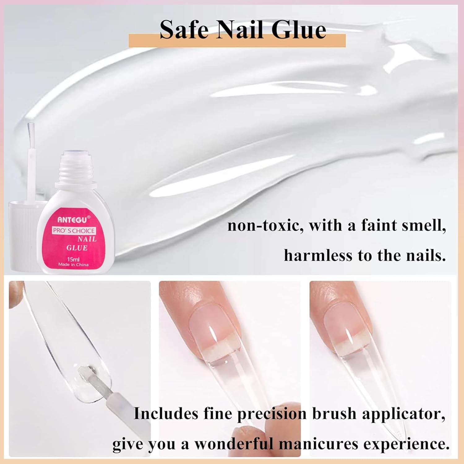 Ensemble de faux ongles Ballerine – 240 pièces de faux ongles rose lilas délicats, colle complète sur faux ongles, ensemble de faux ongles pour manucure et nail art pour femmes et filles (rose lavande)