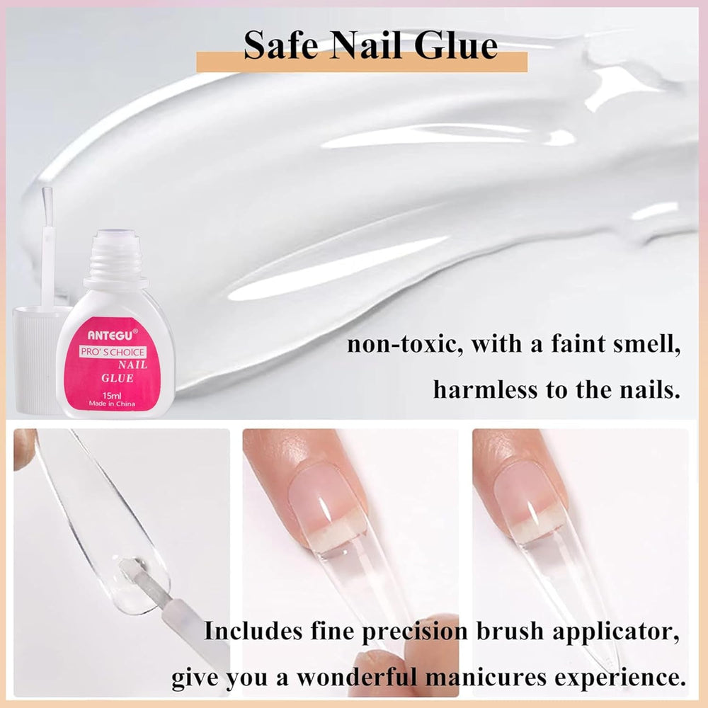 Ensemble de faux ongles Ballerine – 240 pièces de faux ongles rose lilas délicats, colle complète sur faux ongles, ensemble de faux ongles pour manucure et nail art pour femmes et filles (rose lavande)