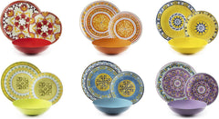 Set de veselă Excelsa ETNO Chic, porțelan, multicolor, 21 piese