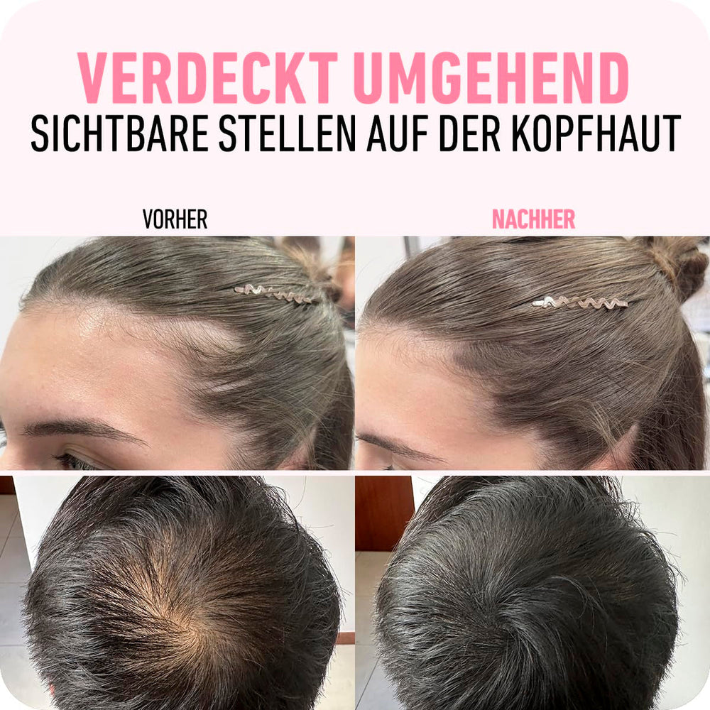 BOLDIFY Root Powder 4g - Correcteur de cheveux épaississant pour femmes et hommes 48h Couverture grise Maquillage capillaire imperméable pour dissimuler les racines (Noir) Naty Shop Coloration Capillaire