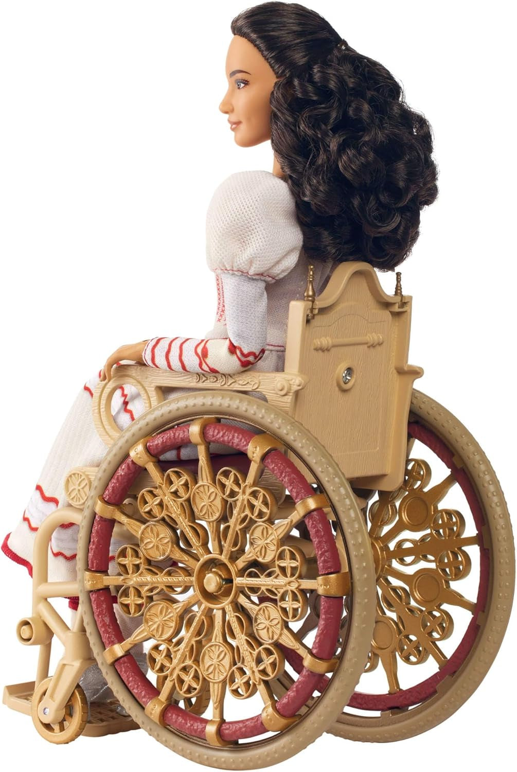 Mattel Wicked Nessarose Poupée mannequin et accessoires, y compris un fauteuil roulant, avec cheveux bruns bouclés, diverses poses et apparence de robe de bal amovible, HXY36