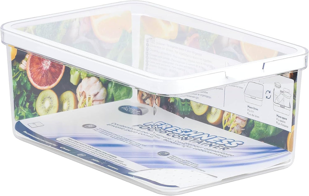 CARE + PROTECT Récipient alimentaire intelligent, parfaitement empilable, organisateur de réfrigérateur, protège les aliments de l'humidité, garde les aliments frais plus longtemps, 2,15 L Naty Shop boîtes de conservation alimentaire 4,65 L
