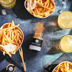Ankerkraut Freibad Pommes, Mischung würzender Ingredient for Pommes Frites wie vom Freibad-Kiosk, Gewürzsalz, Pommesgenuss zu Hause, 320 g im Streuer