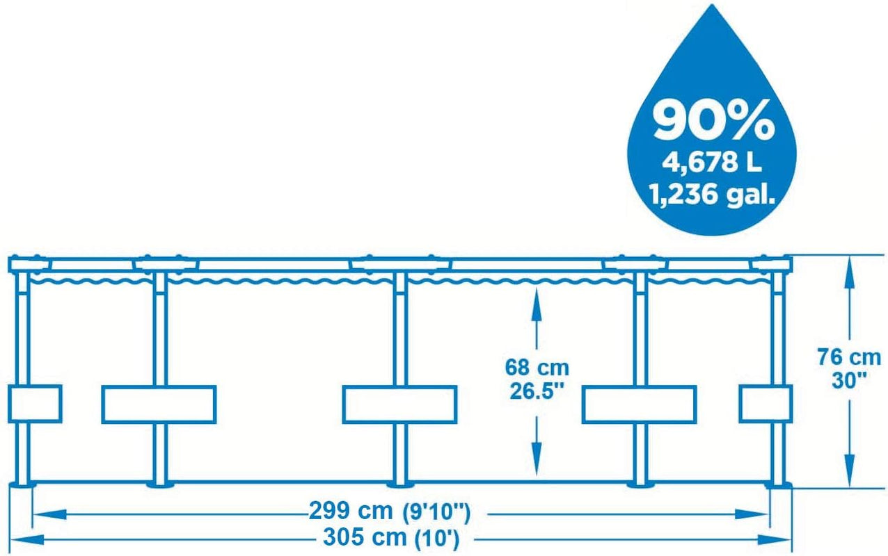 Pompă de filtrare Steel PRO MAX pentru piscină cm.305X76 LT.4678
