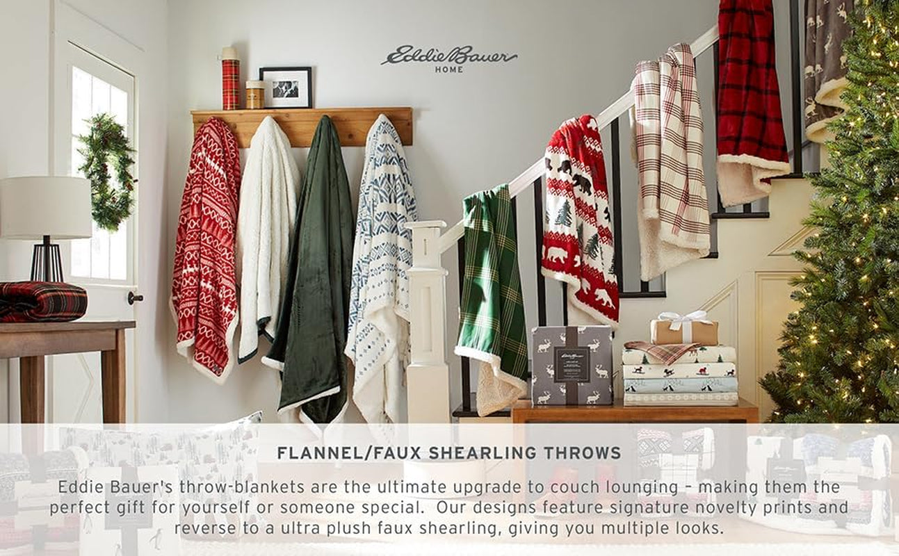 Couverture Eddie Bauer, flanelle de coton, décoration intérieure, réversible, literie Sherpa, carreaux de pin, courtepointes et courtepointes Naty Shop