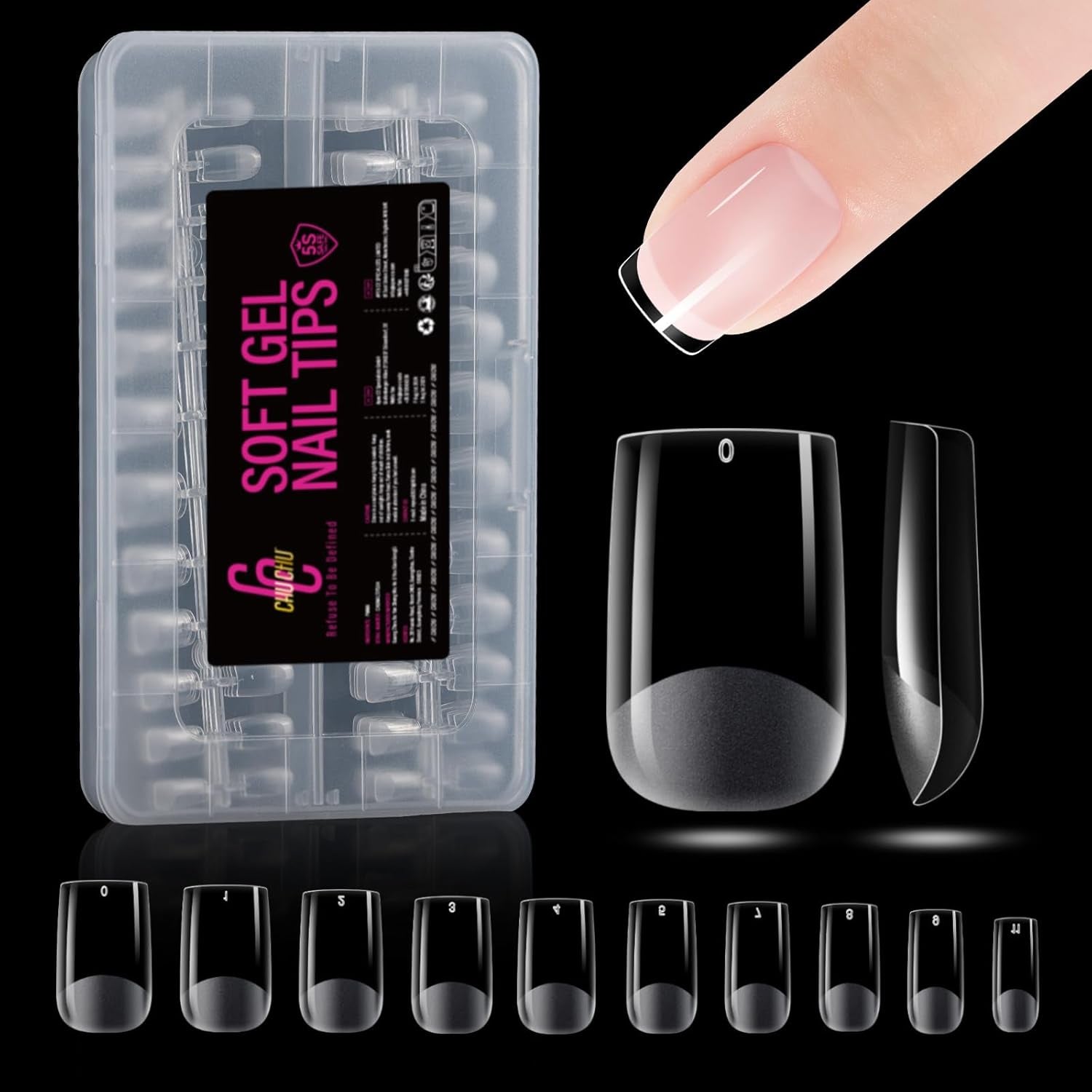 Types d'ongles en Gel moyen Ballerine, 504 pièces: pointes d'ongles en Gel PMMA, Extensions d'ongles, ongles artificiels, 12 tailles