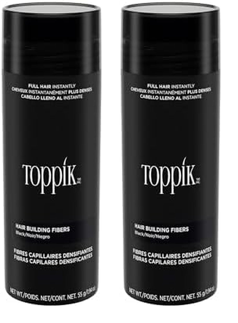 Cheveux dispersés châtain foncé pour des cheveux plus fournis en quelques secondes, poudre capillaire pour un look authentique, perte de cheveux pour la perte de cheveux pour hommes et femmes, 55 g Naty Shop Hair Care Black 55 G (lot de 2)