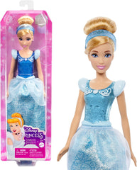 Mattel DISNEY Princesse Cendrillon - Poupée mobile avec costume scintillant, chaussures amovibles et diadème, cheveux coiffables pour s'amuser en coiffure, pour enfants à partir de 3 ans, HLW06 Naty Shop Cendrillon Dolls