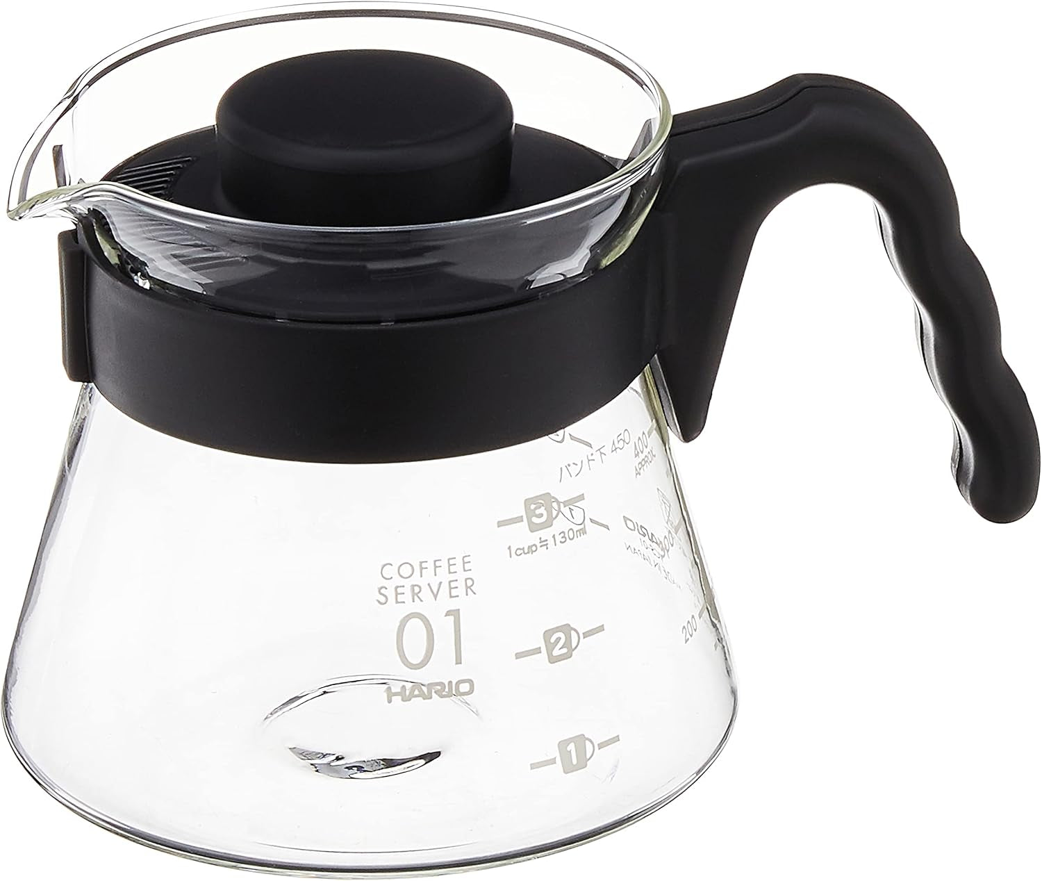 4977642019126 Carafe pour servir le café V60 700 ml VCS-02B, verre, incolore, 17,3 x 14,1 x 13 cm