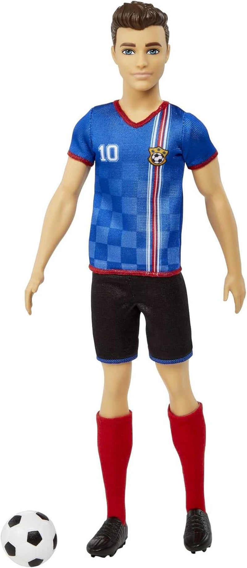 Barbie You Can Be Anything Series Ken Doll Footballeur Cheveux Bruns Ken Doll T-shirt Bleu Football 1X Ken Footballer Doll Enfants Cadeau 3 Ans Jouets Hcn15 Naty Shop Dolls