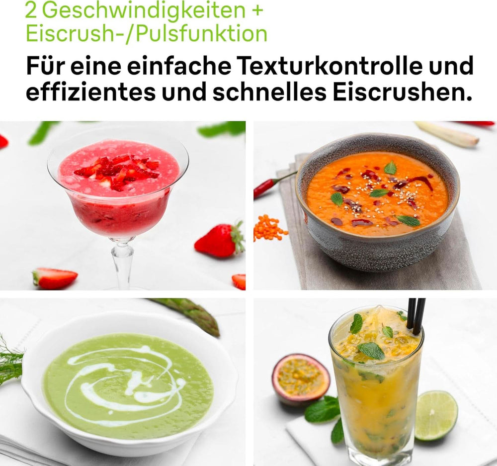 Braun Powerblend 1 JB1050WH - Batteur sur socle avec 1,5 L de bols de mixage en verre, accessoires de cuisine pour mélanger, purifier et mélanger, fonction glace pilée, 2 vitesses de cuisson, 600 watts, blanc cuisine Naty Shop