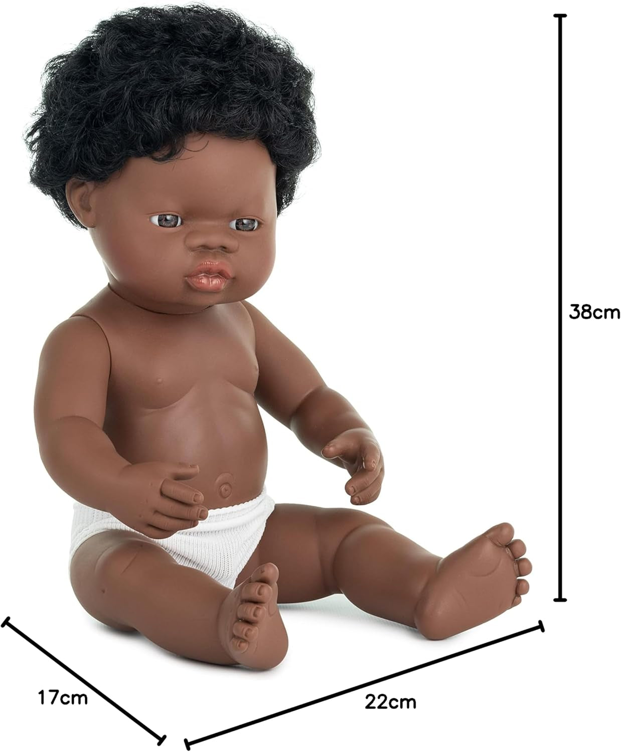 Miniland Babypuppe afrikanischer Junge 38cm-31053, Zufällig