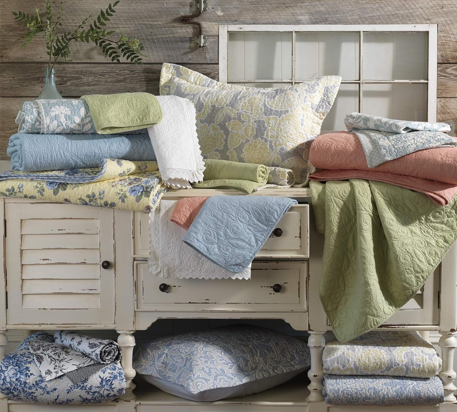 Laura Ashley Home Couette Rüschen Garden Collection, 100% coton, Ultra douce, Pour toutes les saisons, Réversible, Elégante, Lit double, Couleur Crème (197783) Couettes et couettes Naty Shop