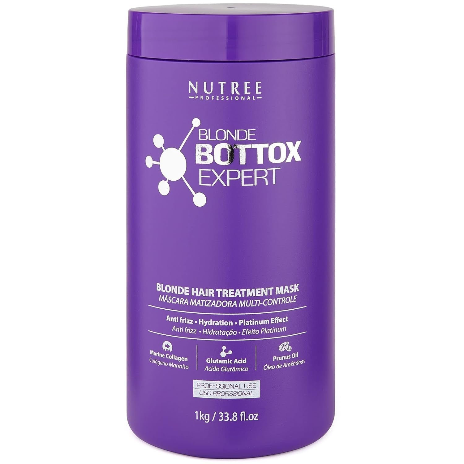 TRAITEMENT CAPILLAIRE BLONDE BONDOX 1 kg Masque chauffant violet professionnel - Huile d'olive - restaure l'élasticité et la flexibilité des cheveux, adoucit, hydrate et ajoute de la brillance Naty Shop Hair Mask Titre par défaut