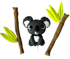 Set 5 decoratiuni comestibile din pasta de zahar, Pui de Koala Decoratiuni din Pasta de Zahar Nati Shop
