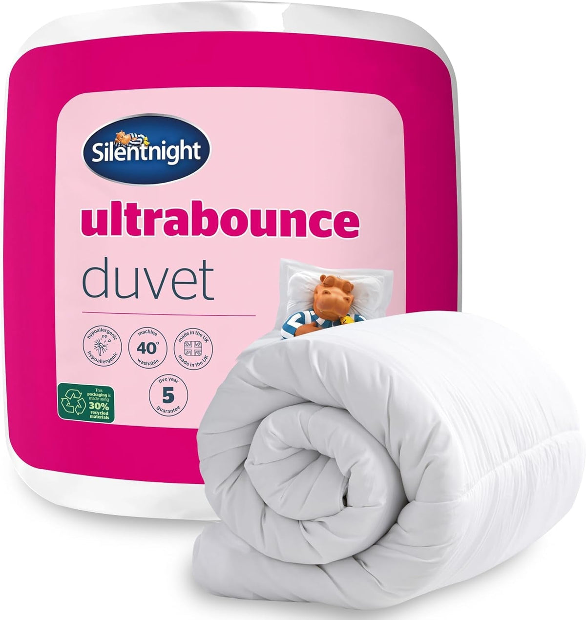 Couette Silentnight "Ultrabounce", microfibre, blanc, lit simple Couettes et couettes Naty Shop Lit simple 13,5 Tog